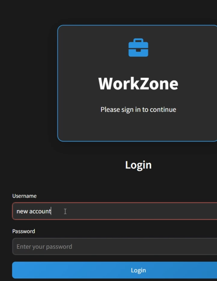 WorkZone Mobile View